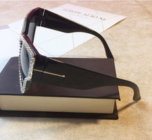 Load image into Gallery viewer, T letter design cat glasses bling bling sunglasses eyeglass UV400  sun glasses Gafas Oculos De Sol