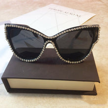 Load image into Gallery viewer, T letter design cat glasses bling bling sunglasses eyeglass UV400  sun glasses Gafas Oculos De Sol