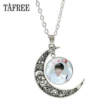 Load image into Gallery viewer, Music Band BTS Moon Pendants Necklaces Souvenir New Creative Men Women Necklace Statement Pendant Badge Jewelry BTS214