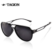 Load image into Gallery viewer, TAGION Unisex Pilot Sunglasses Men Polarized Black Sun Glasses Plastic Frame Alloy Leg Eyeglasses Gafas De Sol De Los Hombres