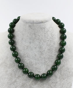 TAIWAN jade round 14mm necklace 17inch wholesale beads nature woman 2017