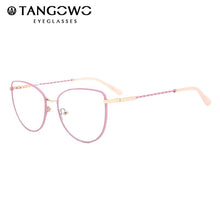 Load image into Gallery viewer, TANGOWO Alloy Cateye Cute Glasses Frame Women Designer Vintage Optical Myopia Eyewear  Computer Glasses Spectacle YJ0196