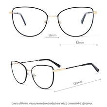 Load image into Gallery viewer, TANGOWO Alloy Cateye Cute Glasses Frame Women Designer Vintage Optical Myopia Eyewear  Computer Glasses Spectacle YJ0196