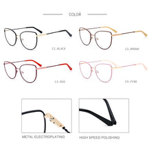 Load image into Gallery viewer, TANGOWO Alloy Cateye Cute Glasses Frame Women Designer Vintage Optical Myopia Eyewear  Computer Glasses Spectacle YJ0196