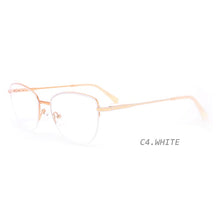 Load image into Gallery viewer, TANGOWO Alloy Women Men Glasses Frame Optical Urltra-Light Women Metal Cateye Half Rim Optical Myopia Eyewear  YJ0191