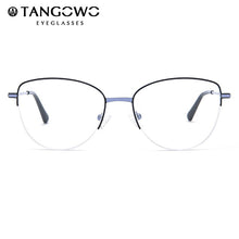 Load image into Gallery viewer, TANGOWO Alloy Women Men Glasses Frame Optical Urltra-Light Women Metal Cateye Half Rim Optical Myopia Eyewear  YJ0191