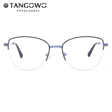 TANGOWO Alloy Women Men Glasses Frame Optical Urltra-Light Women Metal Cateye Half Rim Optical Myopia Eyewear  YJ0191