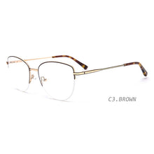 Load image into Gallery viewer, TANGOWO Alloy Women Men Glasses Frame Optical Urltra-Light Women Metal Cateye Half Rim Optical Myopia Eyewear  YJ0191