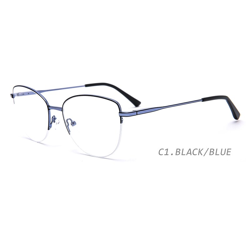 TANGOWO Alloy Women Men Glasses Frame Optical Urltra-Light Women Metal Cateye Half Rim Optical Myopia Eyewear  YJ0191