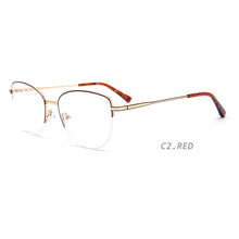 Load image into Gallery viewer, TANGOWO Alloy Women Men Glasses Frame Optical Urltra-Light Women Metal Cateye Half Rim Optical Myopia Eyewear  YJ0191