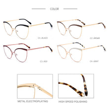 Load image into Gallery viewer, TANGOWO Cateye Alloy Glasses Frame Women Leopard Retro Female Eyewear 2023 Myopia Optical Prescription Glasses YJ0202