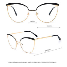 Load image into Gallery viewer, TANGOWO Cateye Alloy Glasses Frame Women Leopard Retro Female Eyewear 2023 Myopia Optical Prescription Glasses YJ0202