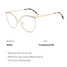 Load image into Gallery viewer, TANGOWO Cateye Alloy Glasses Frame Women Leopard Retro Female Eyewear 2023 Myopia Optical Prescription Glasses YJ0202