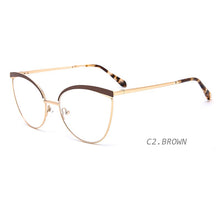 Load image into Gallery viewer, TANGOWO Cateye Alloy Glasses Frame Women Leopard Retro Female Eyewear 2023 Myopia Optical Prescription Glasses YJ0202