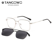 Load image into Gallery viewer, TANGOWO Square Glasses Frame Men Vintage Women Clip on Brand Designer Magnetic Polarized Sunglasses Eyeglasses DP33070