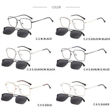 Load image into Gallery viewer, TANGOWO Square Glasses Frame Men Vintage Women Clip on Brand Designer Magnetic Polarized Sunglasses Eyeglasses DP33070