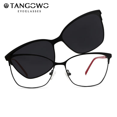 TANGOWO Magnetic Clip on Sunglasses Man Woman Metal Optical Glasses Frame UV400   Retro Myopia Prescription Glasses 2023