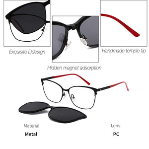 TANGOWO Magnetic Clip on Sunglasses Man Woman Metal Optical Glasses Frame UV400   Retro Myopia Prescription Glasses 2023