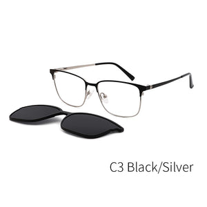 TANGOWO Man Woman Magnet Sunglasses Metal Polarized Optical Spectacle Frame Vintage Myopia Prescription Glasses DP33110
