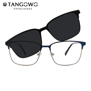 TANGOWO Man Woman Magnet Sunglasses Metal Polarized Optical Spectacle Frame Vintage Myopia Prescription Glasses DP33110