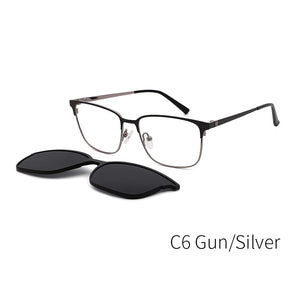 TANGOWO Man Woman Magnet Sunglasses Metal Polarized Optical Spectacle Frame Vintage Myopia Prescription Glasses DP33110