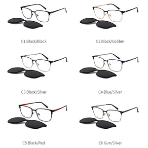TANGOWO Man Woman Magnet Sunglasses Metal Polarized Optical Spectacle Frame Vintage Myopia Prescription Glasses DP33110