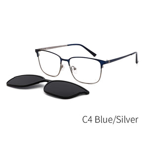 TANGOWO Man Woman Magnet Sunglasses Metal Polarized Optical Spectacle Frame Vintage Myopia Prescription Glasses DP33110