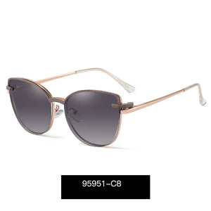 TANGOWO Metal Cateye Glasses Frame Women Optical Retro Eyewear Polarized Magnetic Sunglasses Prescription Glasses 95951