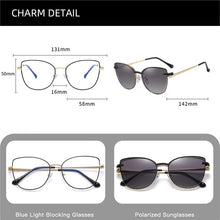 Carica l&#39;immagine nel visualizzatore di Gallery, TANGOWO Metal Cateye Glasses Frame Women Optical Retro Eyewear Polarized Magnetic Sunglasses Prescription Glasses 95951