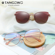 Carica l&#39;immagine nel visualizzatore di Gallery, TANGOWO Metal Cateye Glasses Frame Women Optical Retro Eyewear Polarized Magnetic Sunglasses Prescription Glasses 95951