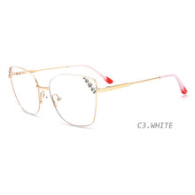 Load image into Gallery viewer, TANGOWO Metal Gems Cateye Glasses Frame Women Ladies Brand Design 2023  Glasses Myopia Optical Eyewear YJ0171
