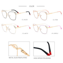 Load image into Gallery viewer, TANGOWO Metal Gems Cateye Glasses Frame Women Ladies Brand Design 2023  Glasses Myopia Optical Eyewear YJ0171