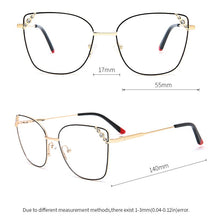 Load image into Gallery viewer, TANGOWO Metal Gems Cateye Glasses Frame Women Ladies Brand Design 2023  Glasses Myopia Optical Eyewear YJ0171