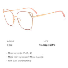 Load image into Gallery viewer, TANGOWO Metal Gems Cateye Glasses Frame Women Ladies Brand Design 2023  Glasses Myopia Optical Eyewear YJ0171