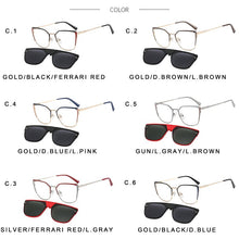 Load image into Gallery viewer, TANGOWO Metal Polygon 2 In 1 Polarized Sunglasses Women UV400 Optiacl Myopia Vintage Ourdoor Glasses Frame Man Eyewear B23112