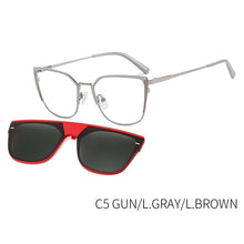 Load image into Gallery viewer, TANGOWO Metal Polygon 2 In 1 Polarized Sunglasses Women UV400 Optiacl Myopia Vintage Ourdoor Glasses Frame Man Eyewear B23112