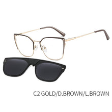 Load image into Gallery viewer, TANGOWO Metal Polygon 2 In 1 Polarized Sunglasses Women UV400 Optiacl Myopia Vintage Ourdoor Glasses Frame Man Eyewear B23112