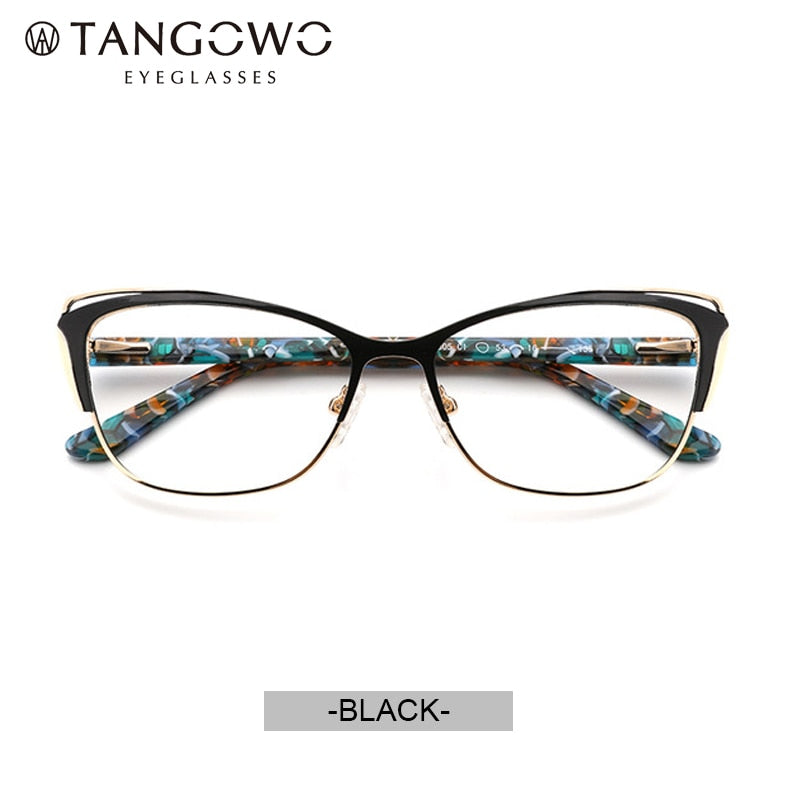 TANGOWO Metal Women Glasses Frame Retro Round Eye Computer Glasses  Eyewear Frame Myopia Hyperopia Prescription Optical Glasses