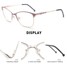 Load image into Gallery viewer, Metal Women Glasses Frames Optical Prescription Glasses Frame Clear lens Eyewear Pink Eyeglasses Frame