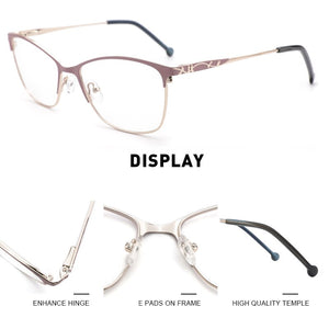 Metal Women Glasses Frames Optical Prescription Glasses Frame Clear lens Eyewear Pink Eyeglasses Frame