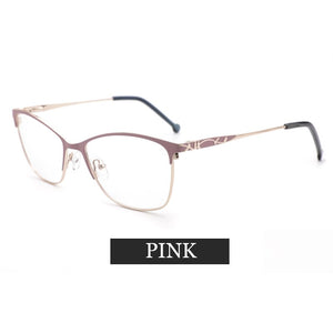 Metal Women Glasses Frames Optical Prescription Glasses Frame Clear lens Eyewear Pink Eyeglasses Frame