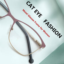 Load image into Gallery viewer, Metal Women Glasses Frames Optical Prescription Glasses Frame Clear lens Eyewear Pink Eyeglasses Frame