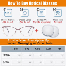 Load image into Gallery viewer, Metal Women Glasses Frames Optical Prescription Glasses Frame Clear lens Eyewear Pink Eyeglasses Frame