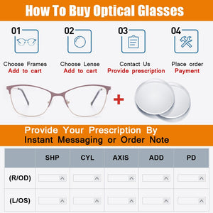 Metal Women Glasses Frames Optical Prescription Glasses Frame Clear lens Eyewear Pink Eyeglasses Frame