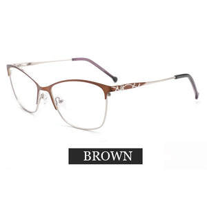 Metal Women Glasses Frames Optical Prescription Glasses Frame Clear lens Eyewear Pink Eyeglasses Frame