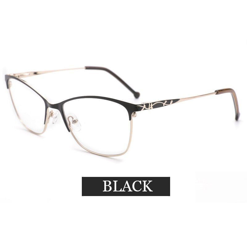 Metal Women Glasses Frames Optical Prescription Glasses Frame Clear lens Eyewear Pink Eyeglasses Frame