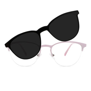 Retro Cateye Polarized Sunglasses Women Clip on Brand Designer Optical Myopia Eyeglass Frame Magnetic Glasses