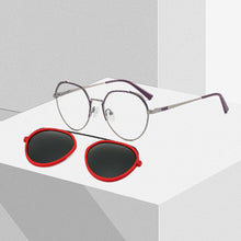 Load image into Gallery viewer, TANGOWO Retro Round Polarized Sunglasses UV400 Women Clip on 2 In 1 Computer Glasses Prescription Eyewear Magnetic B23117
