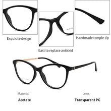 Load image into Gallery viewer, Retro Women Cateye Glasses Frame Fashion Optical Eyewear Female Vintage Mypoia Prescription Glasses Cute Spectacles