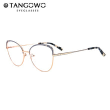 Load image into Gallery viewer, TANGOWO Round Metal Glasses Frame Women Brand Design Printing Eyewear Vintage Computer Prescription Glasses Eyeglasses YJ0189